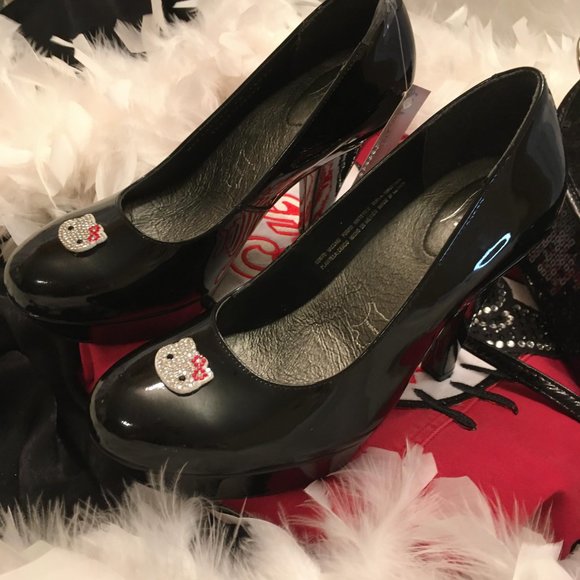 GORGEOUS pin up style platforms and earings with hello kitty crystal details! - Picture 11 of 15